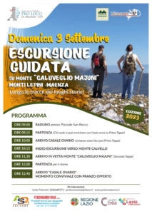 Escursione guidata su Monte "Caluveglio Majuni" edizione settembre 2023