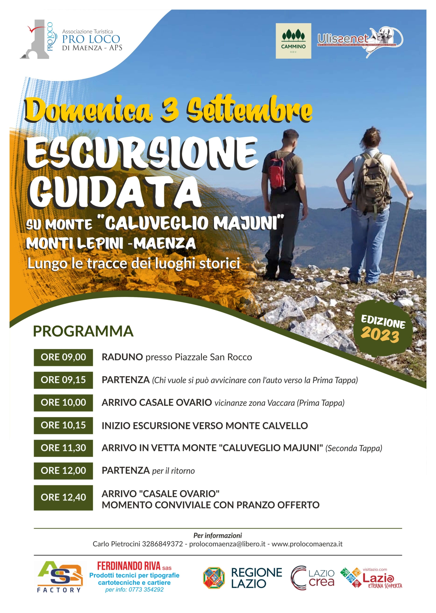 Escursione guidata su Monte "Caluveglio Majuni" edizione settembre 2023